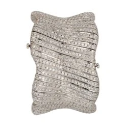 Unknown 30 Carat Round Cut Diamond Pave Wavy Bangle 16 Unknown 30 Carat Round Cut Diamond Pave Wavy Bangle -Mode Bijouterie Magasin 0005 A30315341 2 master