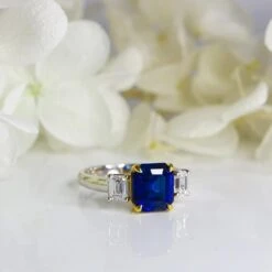*Sale* GIA D VVS1 Ceylon 3.56 Ct Royal Blue Sapphire Diamond Engagement Ring -Mode Bijouterie Magasin 01 master