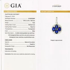 Gia Certified Ej 2.21 Carat Oval Sapphire White Gold Circle Diamond Pendant 12 Gia Certified Ej 2.21 Carat Oval Sapphire White Gold Circle Diamond Pendant -Mode Bijouterie Magasin 028HGL 45729 master