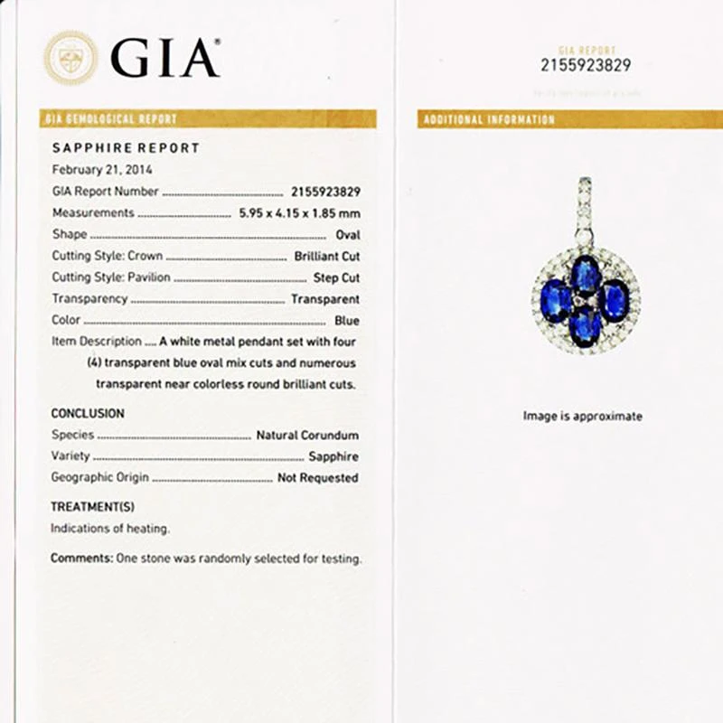 Gia Certified Ej 2.21 Carat Oval Sapphire White Gold Circle Diamond Pendant 6 Gia Certified Ej 2.21 Carat Oval Sapphire White Gold Circle Diamond Pendant – Image 4