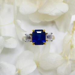 *Sale* GIA D VVS1 Ceylon 3.56 Ct Royal Blue Sapphire Diamond Engagement Ring -Mode Bijouterie Magasin 04 master