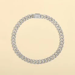 Certified 10k Gold 1.3 Carat Natural Diamond Cuban Link Chain White Bracelet -Mode Bijouterie Magasin 05 master 1