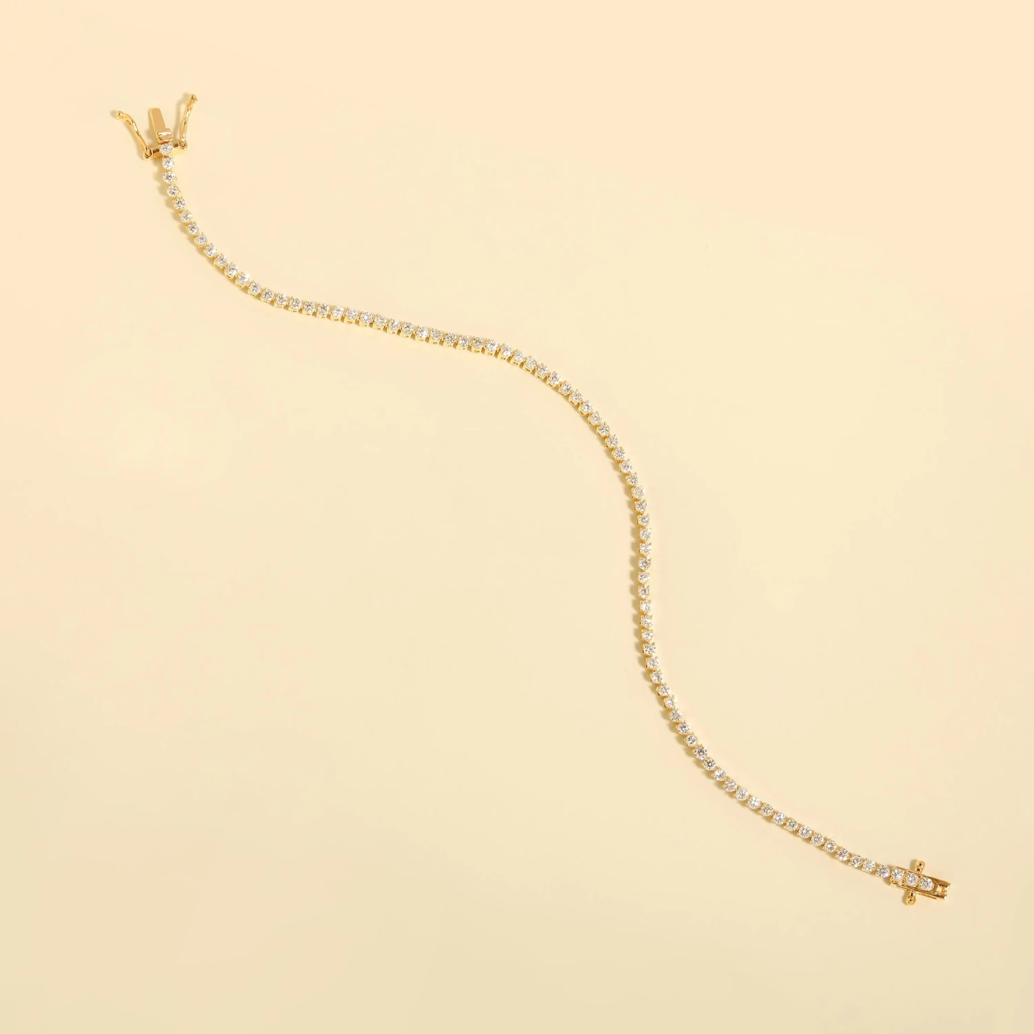 Certified 14k Gold 2 Carat Natural Diamond 3 Prong Tennis Wedding White Bracelet 7 Certified 14k Gold 2 Carat Natural Diamond 3 Prong Tennis Wedding White Bracelet – Image 5