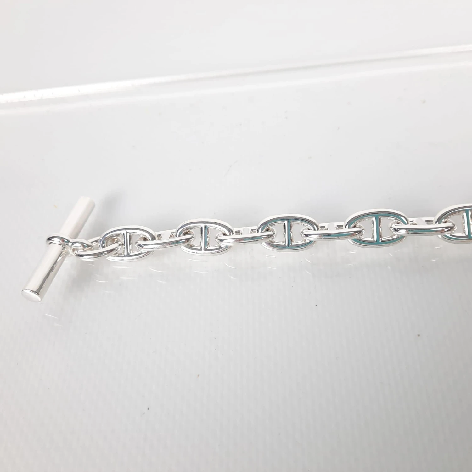 Hermes Chaine D'Ancre Bracelet, Large Size 12 Silver 925/1000 6 Hermes Chaine D'Ancre Bracelet, Large Size 12 Silver 925/1000 – Image 4