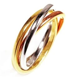 Three Eighteen Karat Tri Color Rolling Ring Band -Mode Bijouterie Magasin 069A 8WYP big master