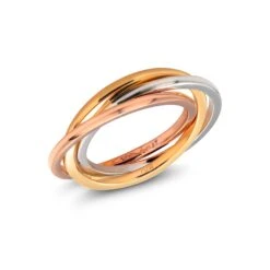 Three Eighteen Karat Tri Color Rolling Ring Band -Mode Bijouterie Magasin 069B 8WYP 002 HR master