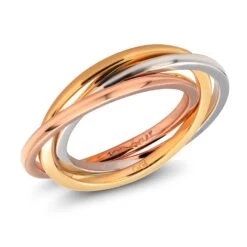Three Eighteen Karat Tri Color Rolling Ring Band -Mode Bijouterie Magasin 069B 8WYP 002 cropped master
