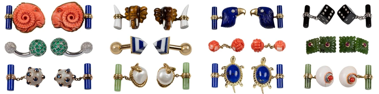 18 Karat Yellow Gold Lapis Lazuli And Jade Frog Cufflinks 6 18 Karat Yellow Gold Lapis Lazuli And Jade Frog Cufflinks – Image 4