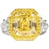 Shreve, Crump & Low GIA Certified 8.02 Carat Fancy Yellow Asscher Diamond Ring