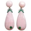 Carved Pink Opal Engraved Drops Emerald Diamonds Green Enamel Gold Earrings 1 Carved Pink Opal Engraved Drops Emerald Diamonds Green Enamel Gold Earrings -Mode Bijouterie Magasin 10703142 master