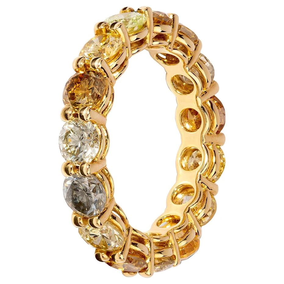Striking Grey, Yellow And Brown Diamond Eternity Ring 3 Striking Grey, Yellow And Brown Diamond Eternity Ring