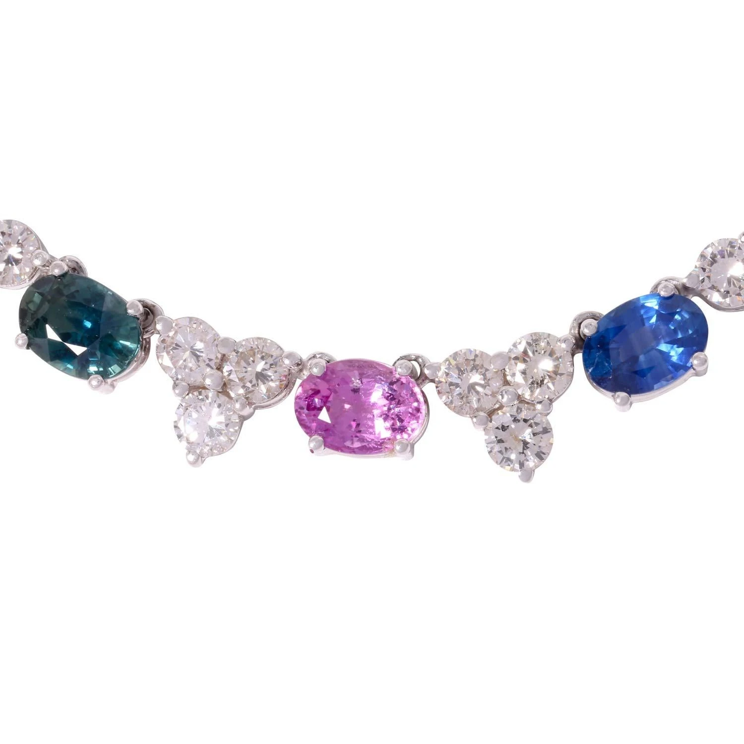 Unknown Necklace With 28 Natural Colored Sapphires 4 Unknown Necklace With 28 Natural Colored Sapphires – Image 2