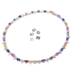 Unknown Necklace With 28 Natural Colored Sapphires 10 Unknown Necklace With 28 Natural Colored Sapphires -Mode Bijouterie Magasin 1080489 2 master