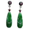 Art Deco Style Engraved Jade Ruby Black Onyx Gold Diamonds Enamel Drop Earrings -Mode Bijouterie Magasin 10923362 master