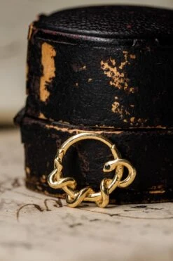 Unknown Pair Gold Septum Jewelry, 14k Gold Nose Ring, Daith Piercing, Black Diamond Ring -Mode Bijouterie Magasin 10th 19 master 2
