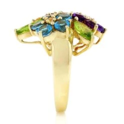 Multicolor Ring In 14k Yellow Gold -Mode Bijouterie Magasin 110428 3 master