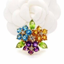 Multicolor Ring In 14k Yellow Gold -Mode Bijouterie Magasin 110428d master