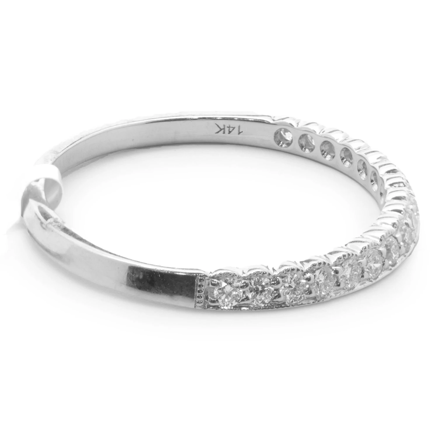 Unknown 14 Karat White Gold Diamond Band 4 Unknown 14 Karat White Gold Diamond Band – Image 2