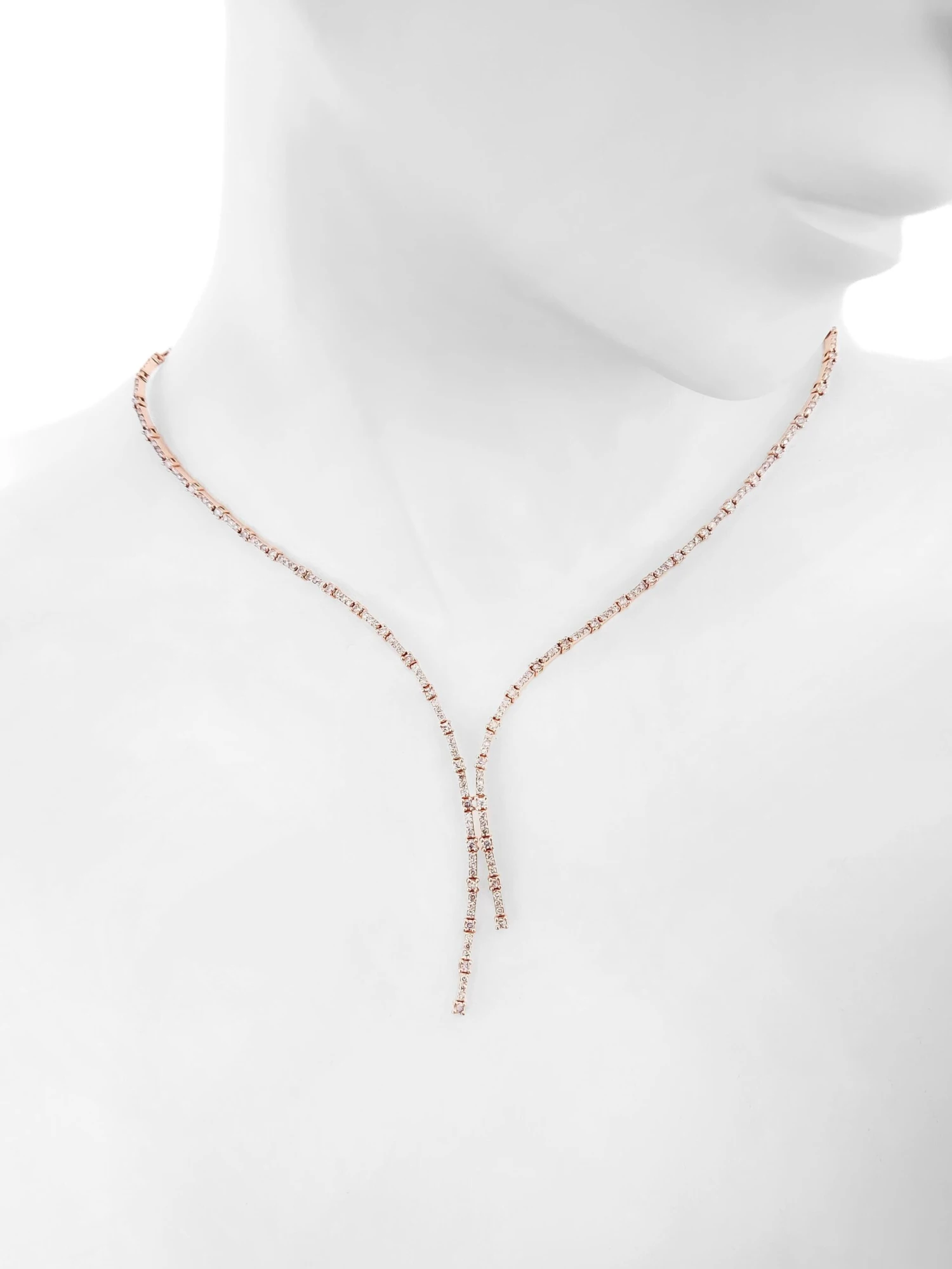 2.30 Carat Round Brilliant Pink Diamond Necklace 14k Rose Gold 7 2.30 Carat Round Brilliant Pink Diamond Necklace 14k Rose Gold – Image 5