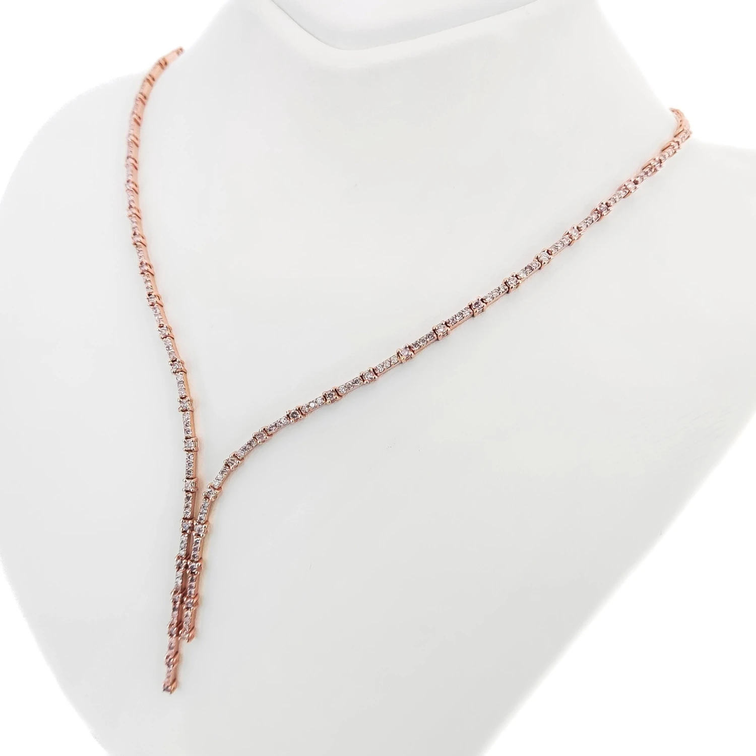 2.30 Carat Round Brilliant Pink Diamond Necklace 14k Rose Gold 5 2.30 Carat Round Brilliant Pink Diamond Necklace 14k Rose Gold – Image 3