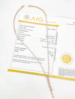 2.30 Carat Round Brilliant Pink Diamond Necklace 14k Rose Gold 19 2.30 Carat Round Brilliant Pink Diamond Necklace 14k Rose Gold -Mode Bijouterie Magasin 11244h master