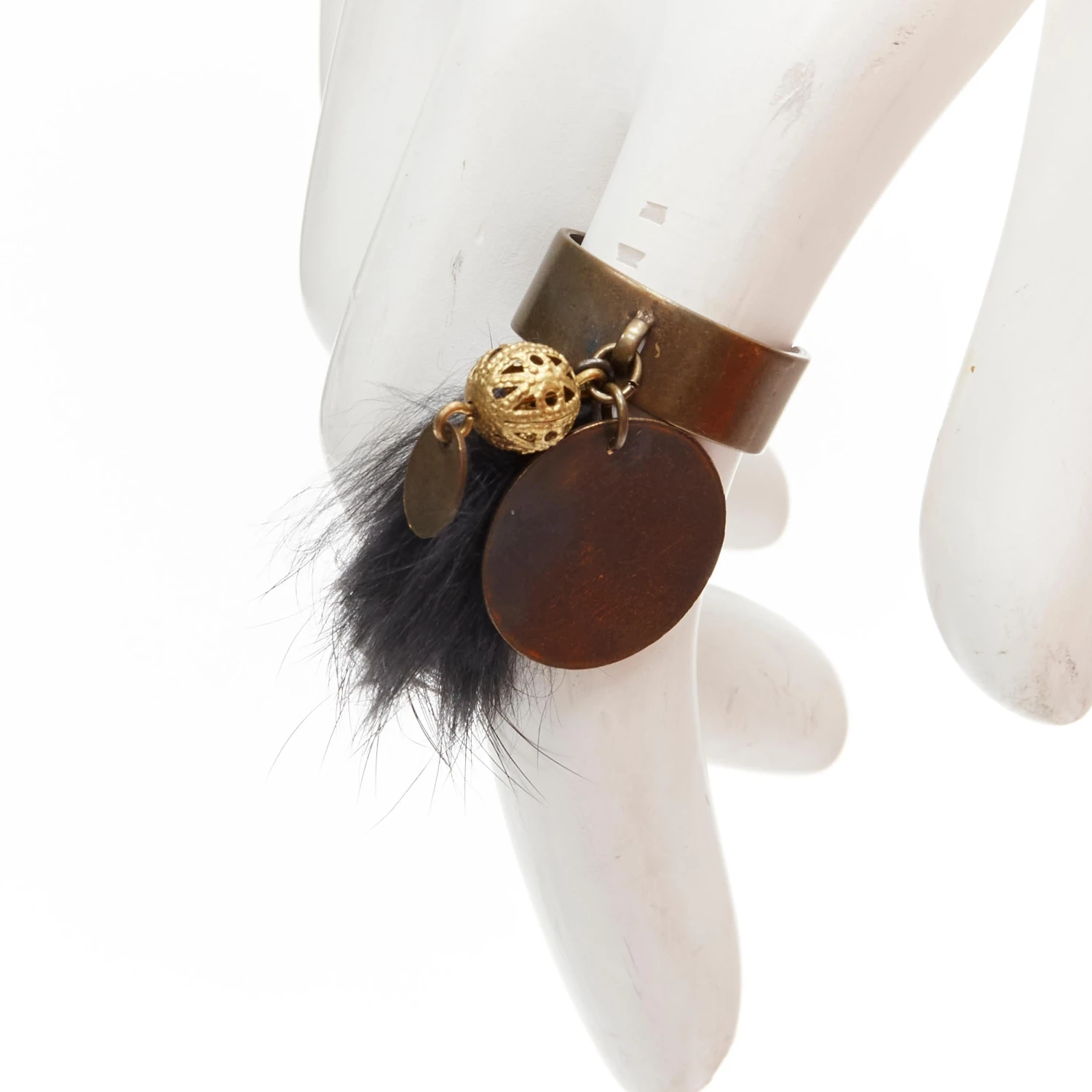 Unknown MEDICINE DOUCE PARIS Leopard Trim Copper-tone Necklace Fur Ring Set 13 Unknown MEDICINE DOUCE PARIS Leopard Trim Copper-tone Necklace Fur Ring Set – Image 11