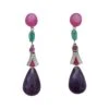 Art Deco Style Rubies Emeralds Gold Red Enamels Diamonds Amethyst Drop Earrings -Mode Bijouterie Magasin 12049062 master