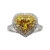 Unknown Heart Shape Yellow Sapphire With Diamond Ring Set In 18 Karat White Gold -Mode Bijouterie Magasin 12126222 master