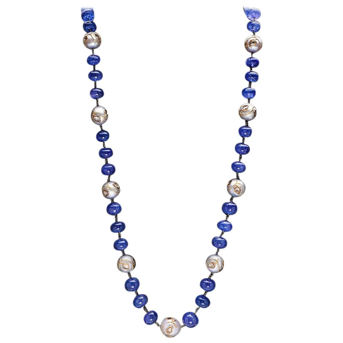Gorgeous Tanzanite Pearl Necklace 3 Gorgeous Tanzanite Pearl Necklace