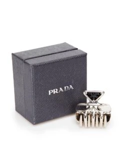 Prada Women's Silver Metal Logo Hair Clip -Mode Bijouterie Magasin 12554 8 49945 master