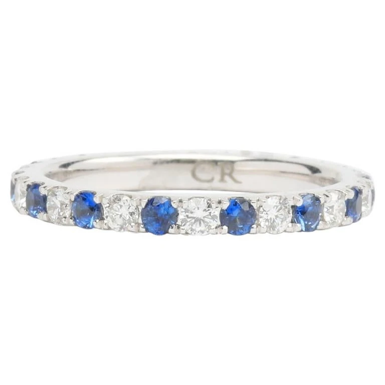 Unknown Sapphire And Diamonds And 18K White Gold Eternity Band 3 Unknown Sapphire And Diamonds And 18K White Gold Eternity Band