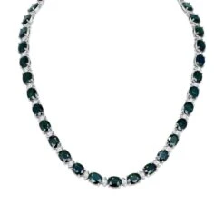 Unknown GIA 95.66 Carat Natural Blue Green Sapphire 14k White Gold Necklace 10 Unknown GIA 95.66 Carat Natural Blue Green Sapphire 14k White Gold Necklace -Mode Bijouterie Magasin 12773 2 master