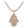 Unknown 2.67 Carat Diamond Pave Hamsa Pendant 14 Karat In Stock