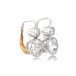 Unknown 4.04 Carat Old Euro-Cut Diamonds Earrings, VS1-VS2 Clarity, Platinum -Mode Bijouterie Magasin 12829 TSV 1 master