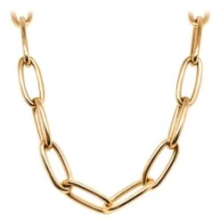 Round Oval Link Chain Choker Necklace 22 G
