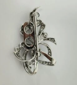 Unknown Art Deco Natural Colombian Emerald Diamond Pin In 14k White Gold 11 Unknown Art Deco Natural Colombian Emerald Diamond Pin In 14k White Gold -Mode Bijouterie Magasin 128 6 master