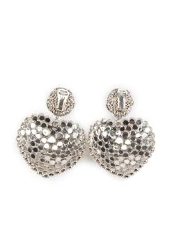 Alessandra Rich Women's Sliver Crystal Heart Clip On Earrings 9 Alessandra Rich Women's Sliver Crystal Heart Clip On Earrings -Mode Bijouterie Magasin 12906 6 19057 master