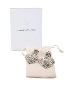 Alessandra Rich Women's Sliver Crystal Heart Clip On Earrings 11 Alessandra Rich Women's Sliver Crystal Heart Clip On Earrings -Mode Bijouterie Magasin 12906 8 42895 master