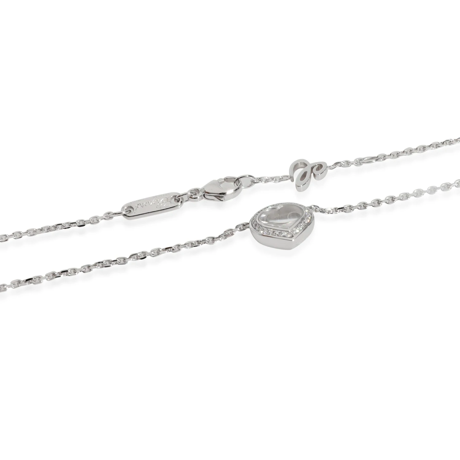 Chopard Happy Diamonds Icons Heart Necklace In 18k White Gold 0.35 CTW 6 Chopard Happy Diamonds Icons Heart Necklace In 18k White Gold 0.35 CTW – Image 4