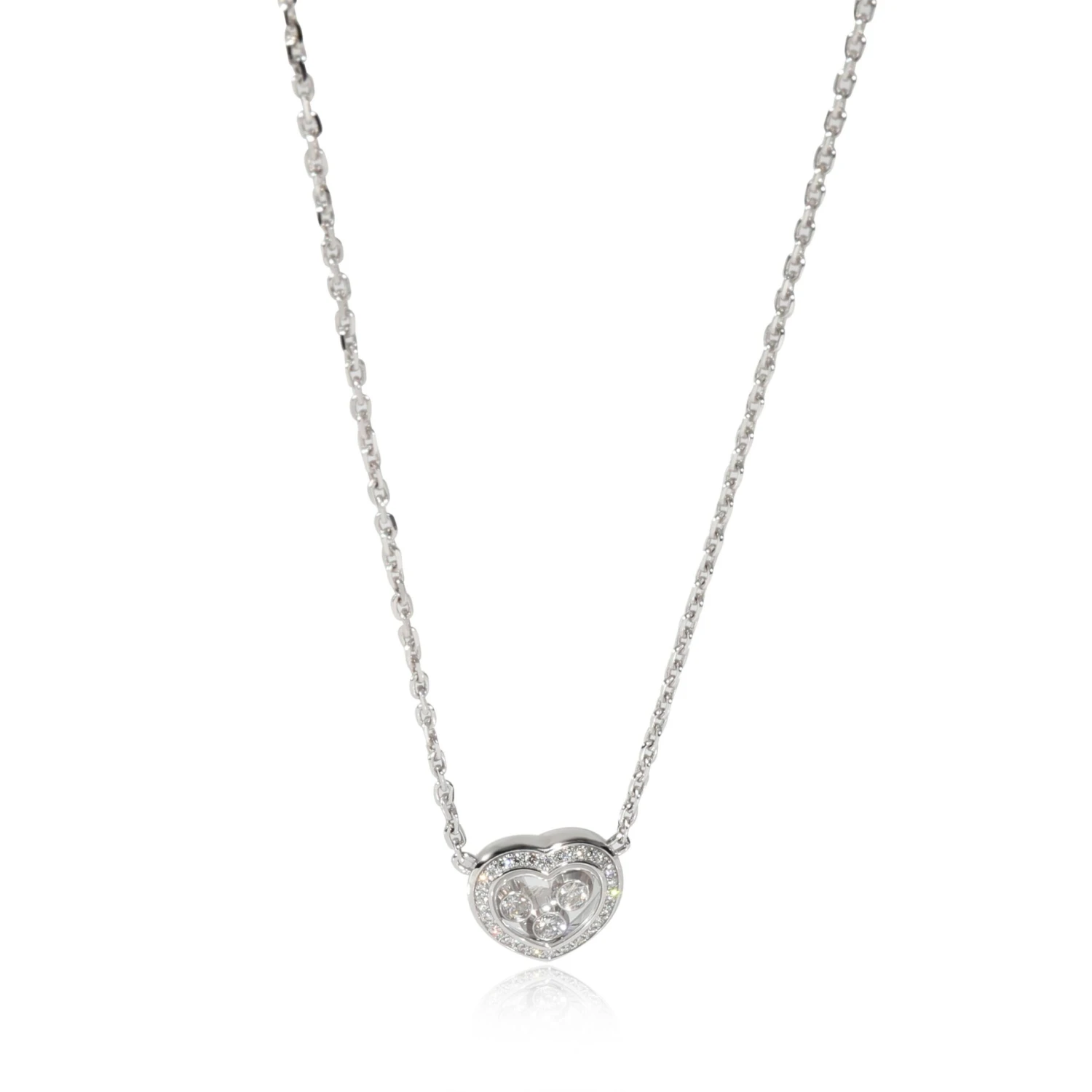 Chopard Happy Diamonds Icons Heart Necklace In 18k White Gold 0.35 CTW 4 Chopard Happy Diamonds Icons Heart Necklace In 18k White Gold 0.35 CTW – Image 2