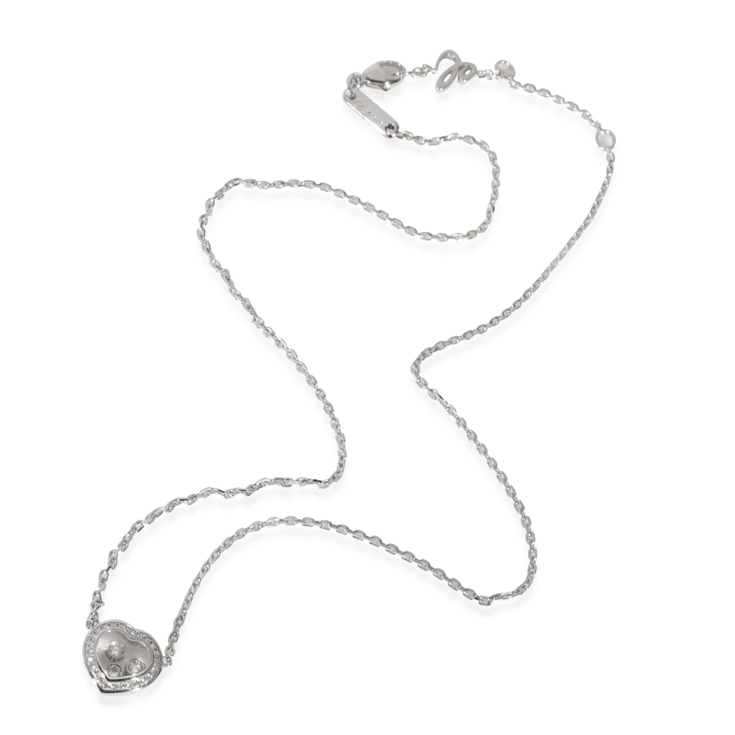 Chopard Happy Diamonds Icons Heart Necklace In 18k White Gold 0.35 CTW 5 Chopard Happy Diamonds Icons Heart Necklace In 18k White Gold 0.35 CTW – Image 3