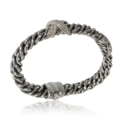 David Yurman Wheat Bracelet With Diamond X Stations In Sterling Silver 1.23 CTW -Mode Bijouterie Magasin 130756 pv master