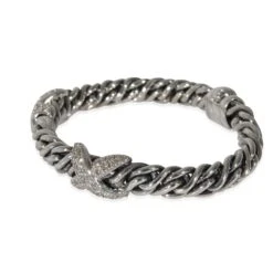David Yurman Wheat Bracelet With Diamond X Stations In Sterling Silver 1.23 CTW -Mode Bijouterie Magasin 130756 sv master