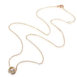Cartier Trinity Diamond Necklace In 18k 3 Tone Gold 0.18 CTW 8 Cartier Trinity Diamond Necklace In 18k 3 Tone Gold 0.18 CTW -Mode Bijouterie Magasin 130818 pv master
