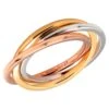 Three Eighteen Karat Tri Color Rolling Ring Band