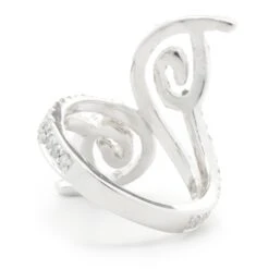 Unknown 18 Karat White Gold Diamond Floral Long Finger Ring -Mode Bijouterie Magasin 130 2209 3 master