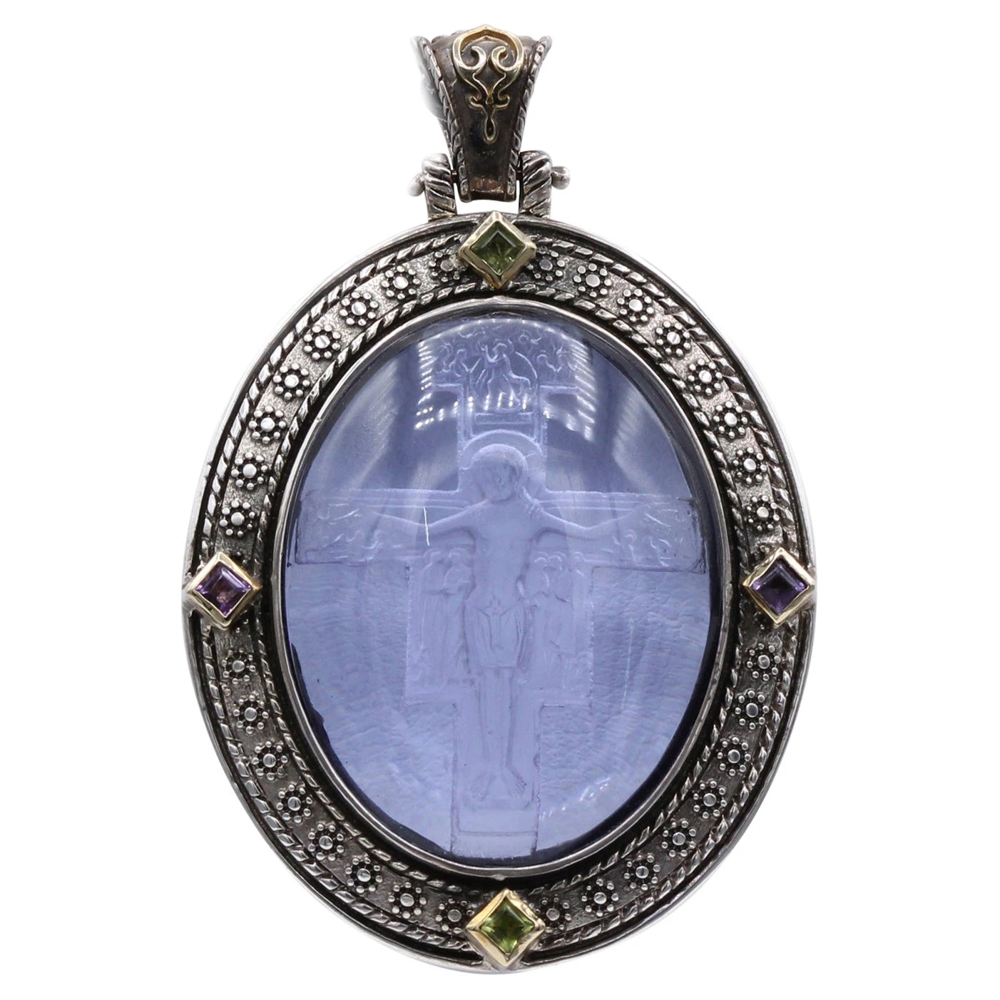 Unknown Light Purple Italian Murano Glass Pendant Cameo Of Crucified Cross 3 Unknown Light Purple Italian Murano Glass Pendant Cameo Of Crucified Cross