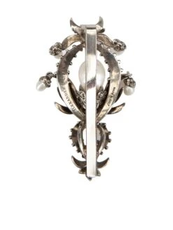 Alexander McQueen Women's Gunmetal Ruthenium Faux Pearl Tie Clip 8 Alexander McQueen Women's Gunmetal Ruthenium Faux Pearl Tie Clip -Mode Bijouterie Magasin 13424 5 01898 master