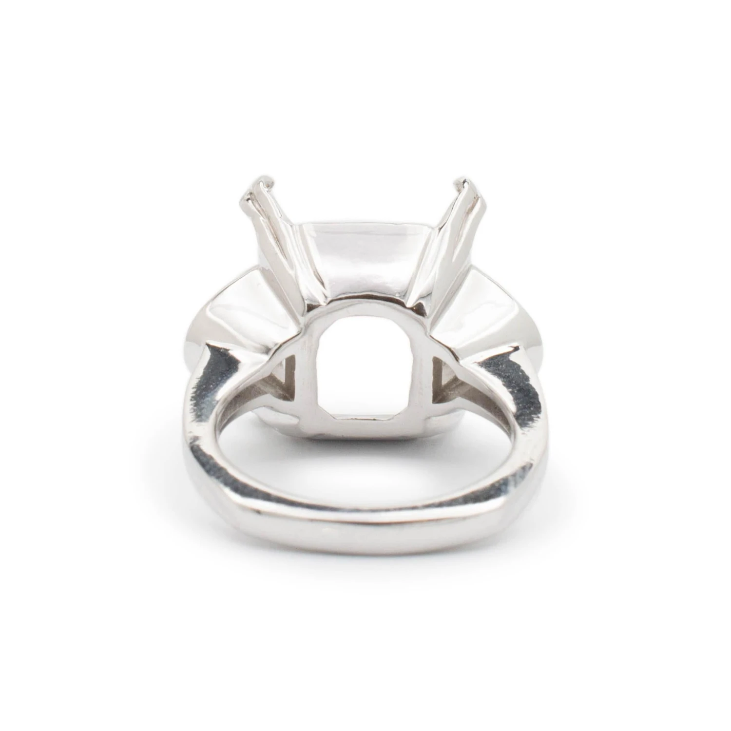 Unknown Ladies 14k White Gold Rectangular Semi Mount Engagement Ring 7 Unknown Ladies 14k White Gold Rectangular Semi Mount Engagement Ring – Image 5