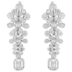 5.65 Carat Diamond 14 Karat White Gold Earrings